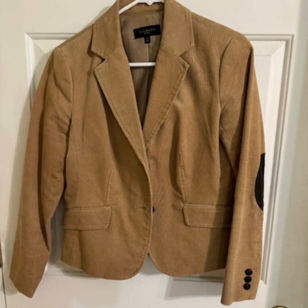 Vintage Talbots Corduroy Blazer 6P Elbow Patch Dark Academia Petite NWOT